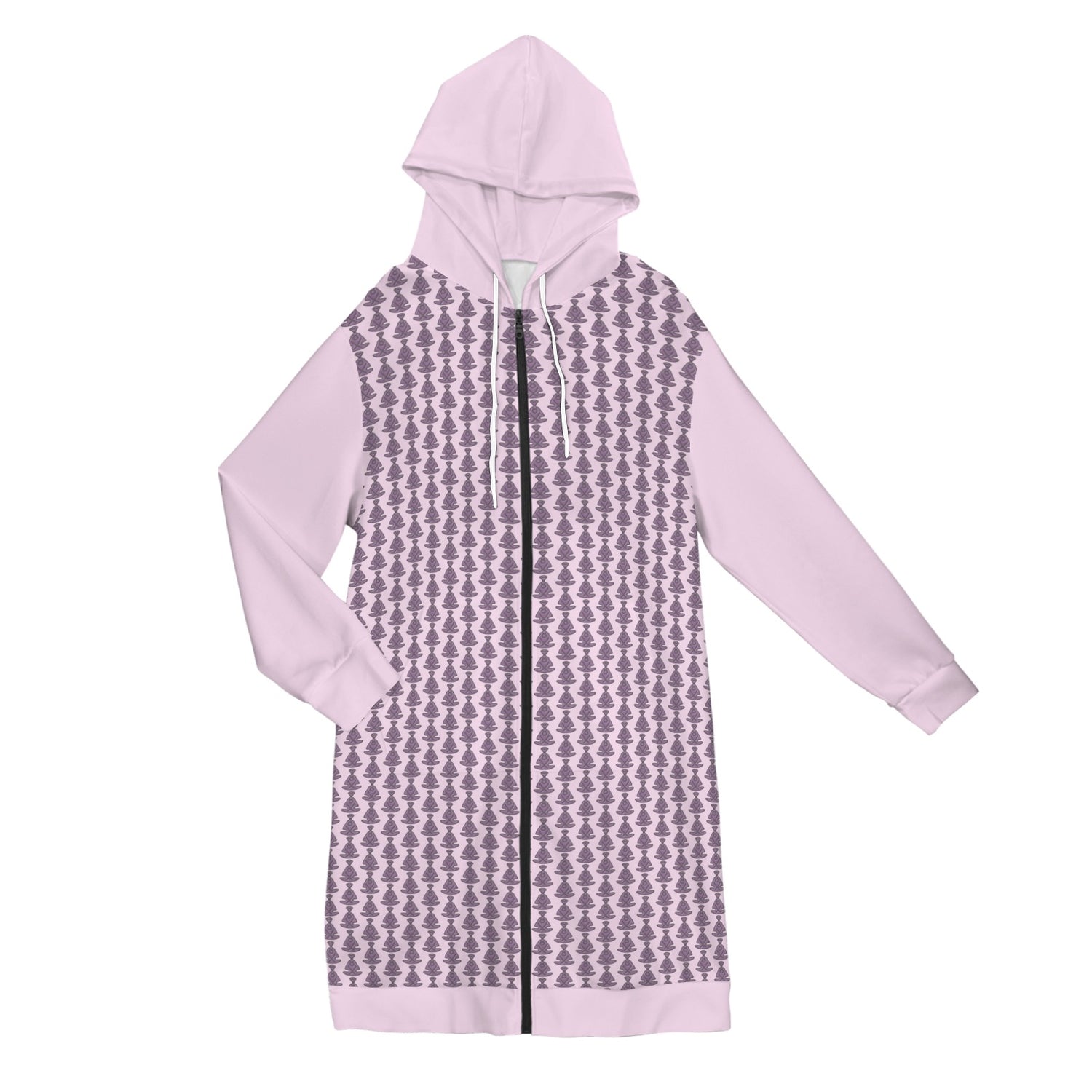 Pink Buddha Zipped Hoodie Dress