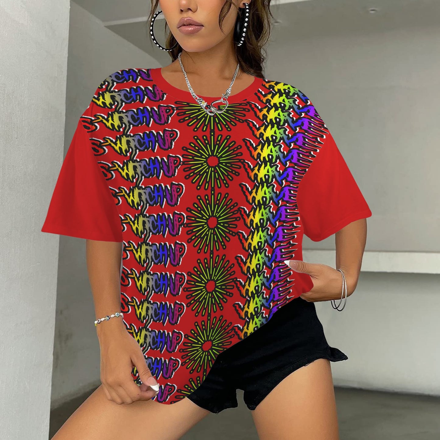 S-WITCH UP WAVE LOGO MULTI DARK RED