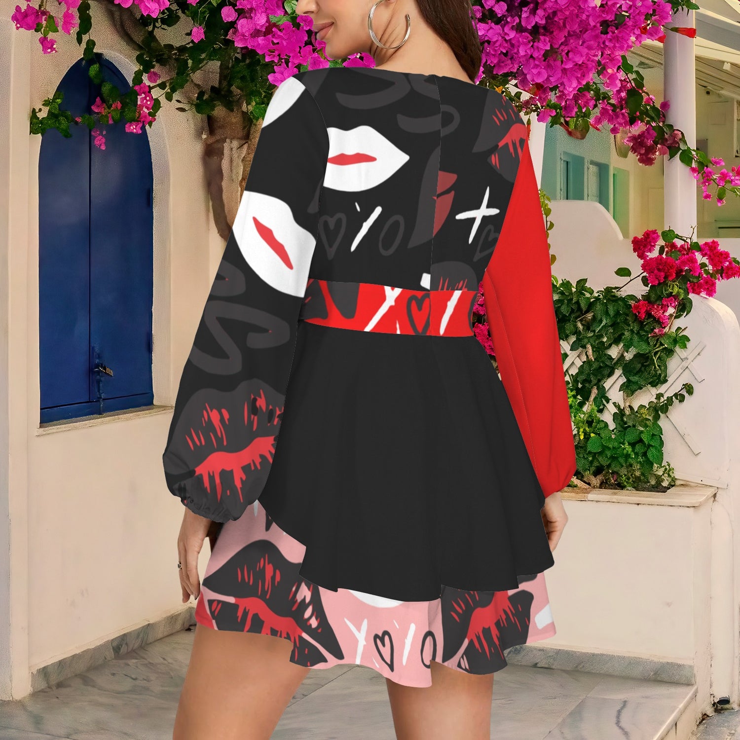 Kiss Romper Red Pink Black