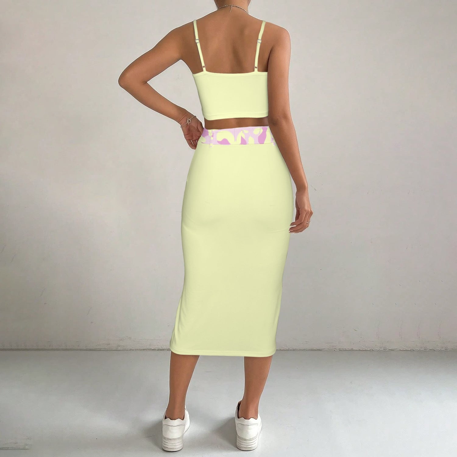 Cami Skirt Leopard Pink Yellow