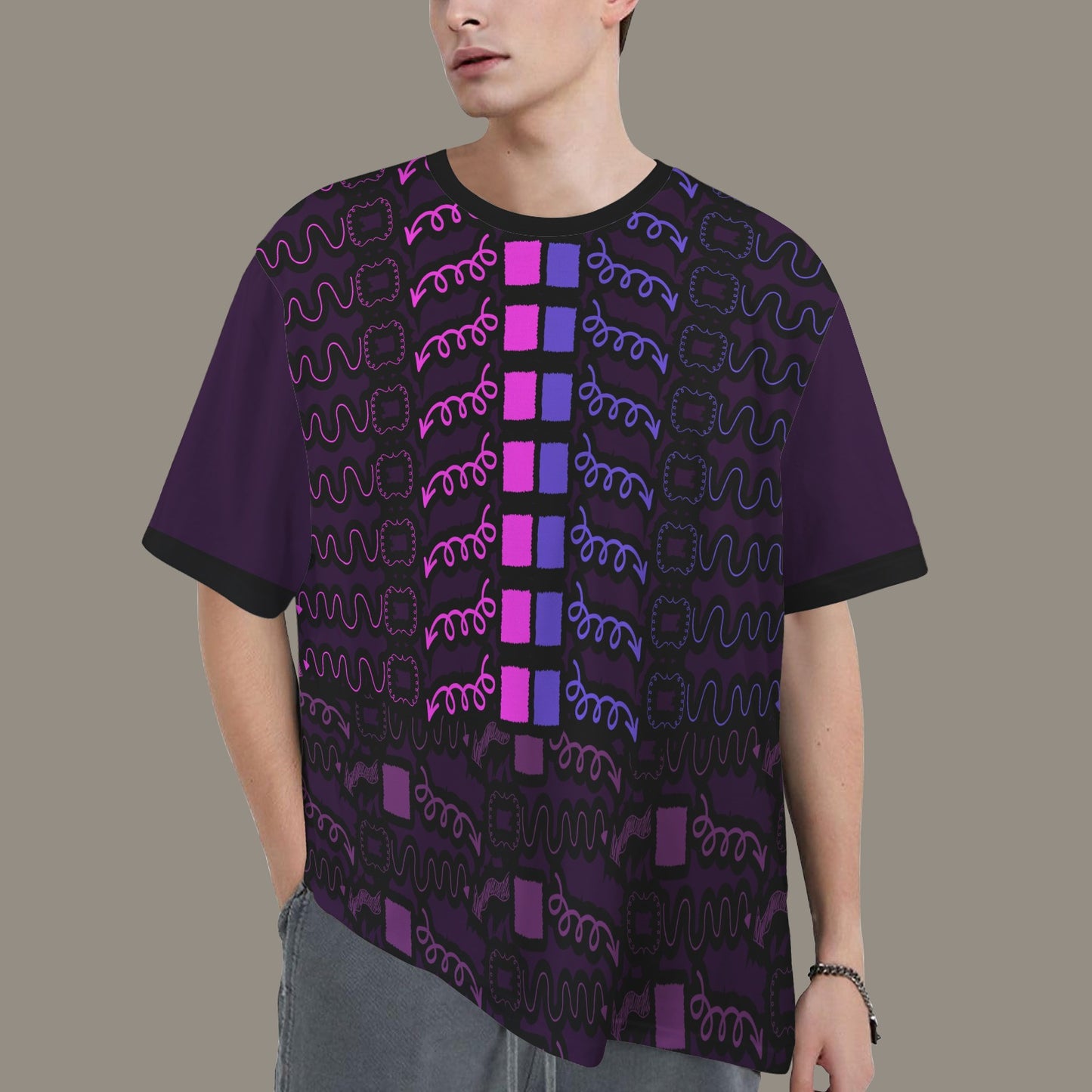 Hidden Name T-shirt Hot Pink Blue Purple