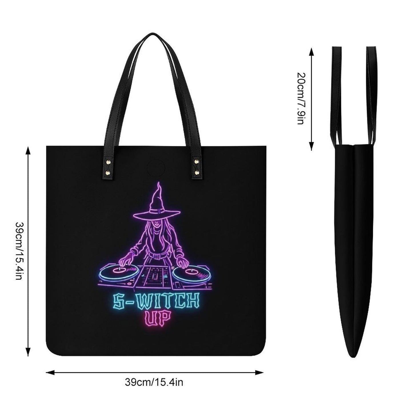 S-WITCH UP FLAT PU LEATHER TOTE