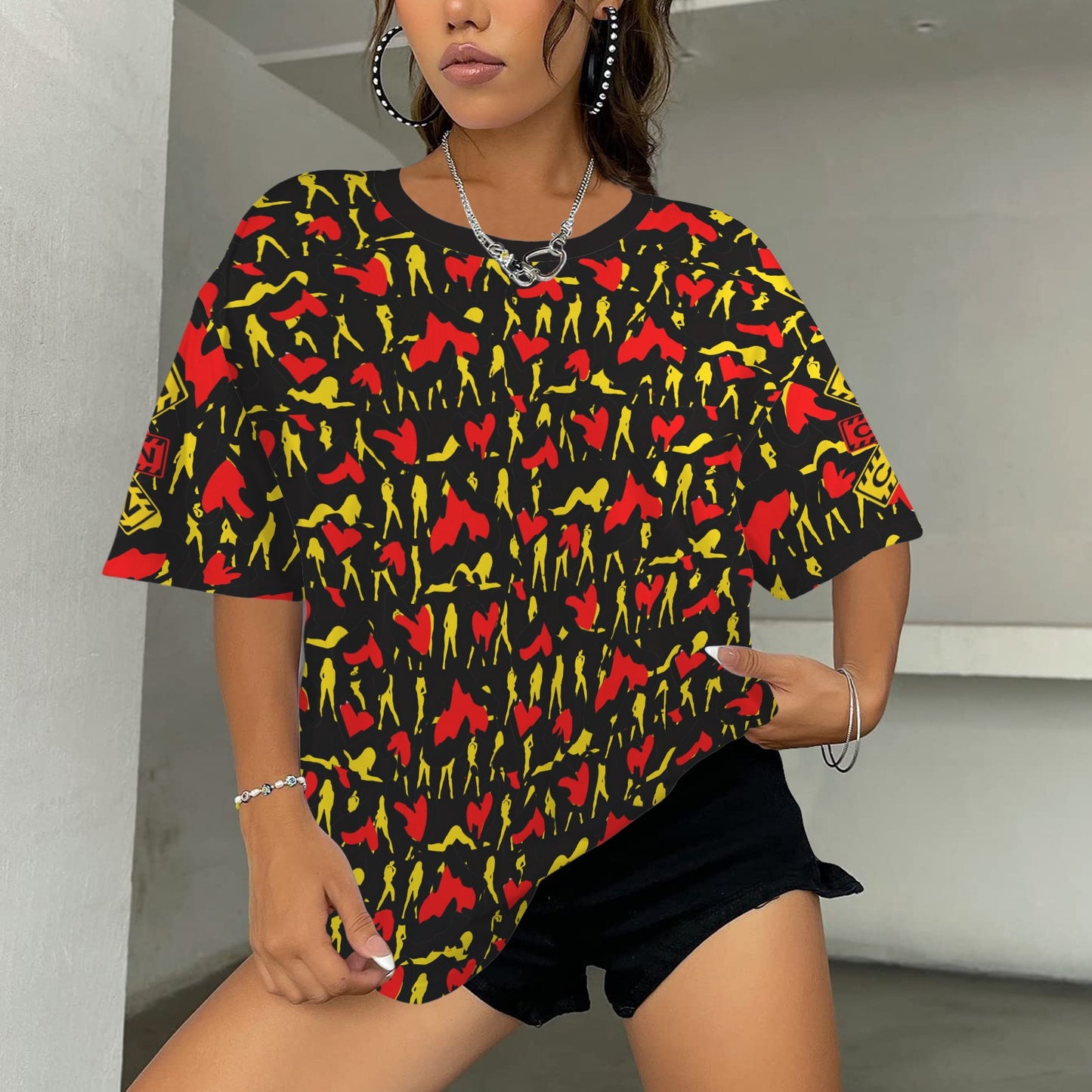 Mosquitoes Hearts Black T-shirt - Caution Sleeve