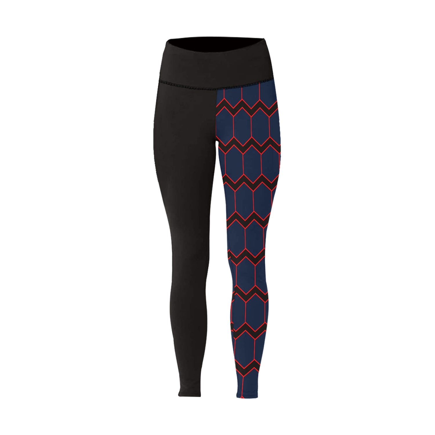 Blue Wall leggings - Red lines
