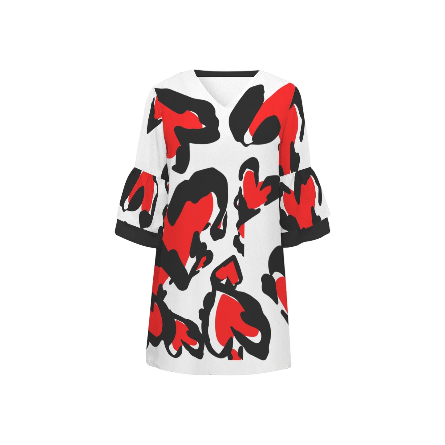 Se Son Rose Heart Dress White Black Back