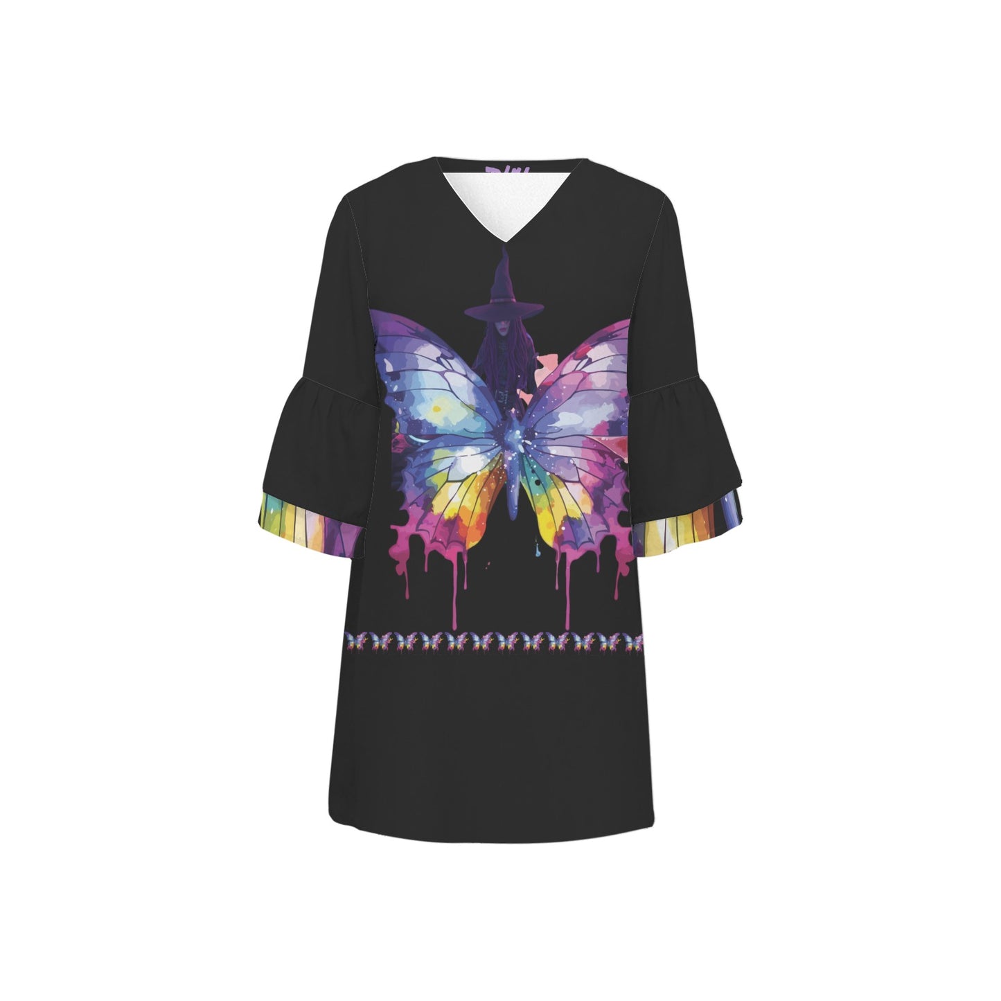 Witch Butterfly Black 3/4 Sleeve Dress
