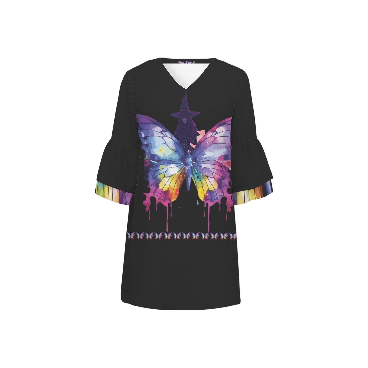 Witch Butterfly Black 3/4 Sleeve Dress