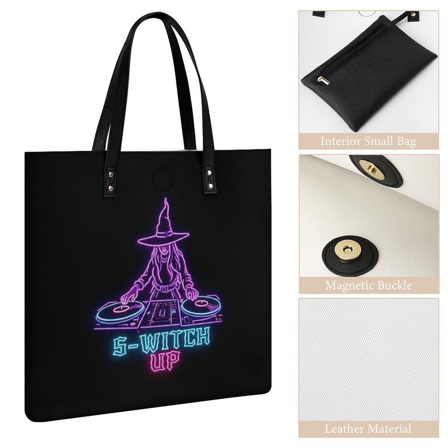 S-WITCH UP FLAT PU LEATHER TOTE