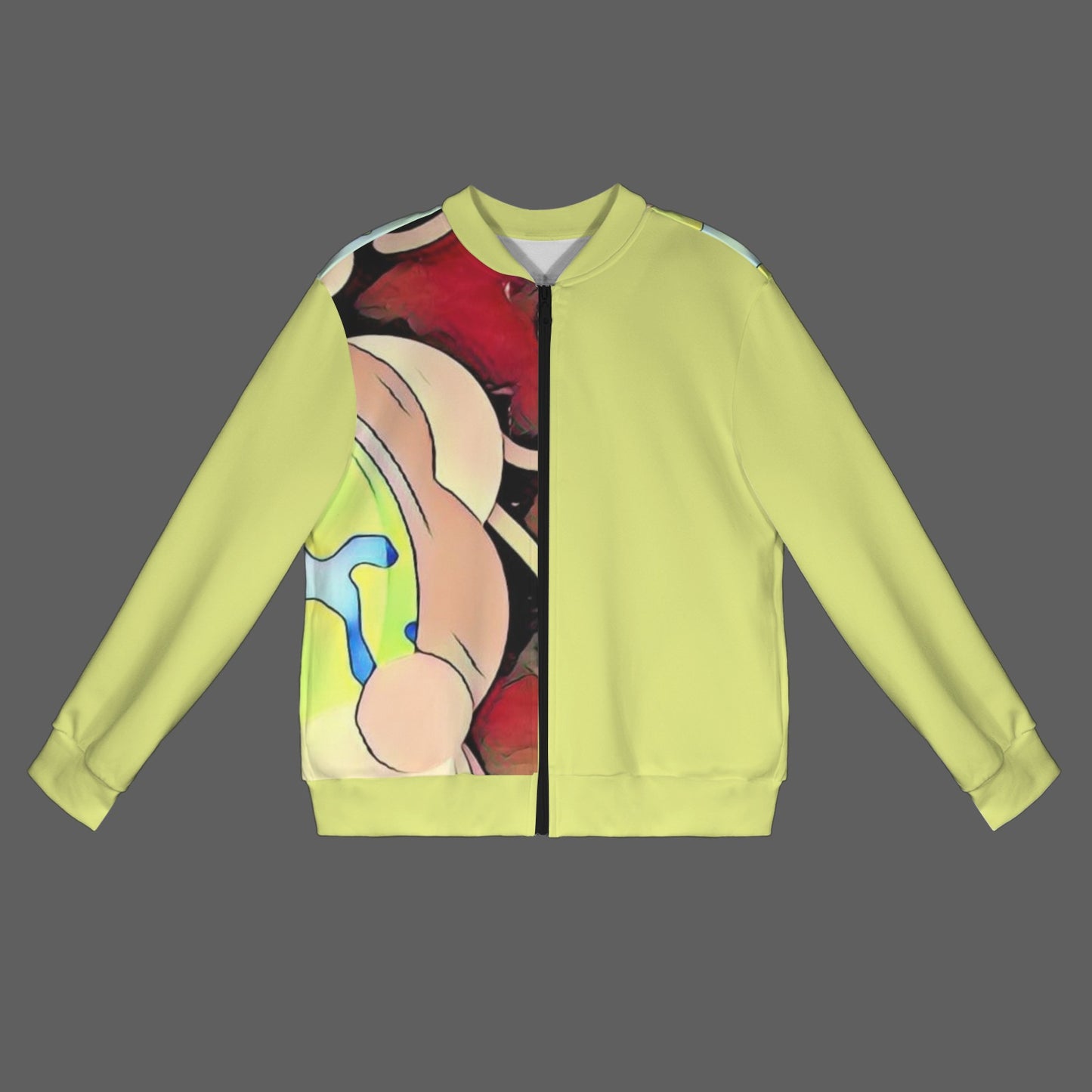 Humans Scare Me Lightweight Jacket Yellow Green Half Design