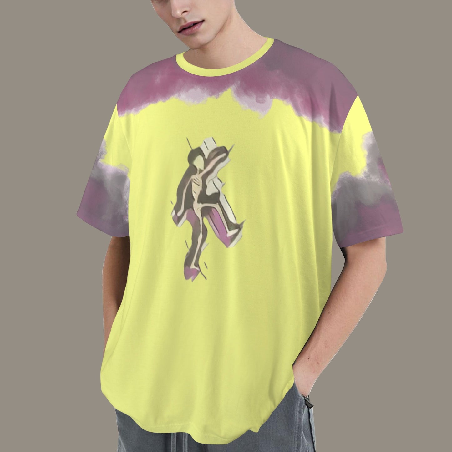 Humans Scare Me Jimmy Cloud T-Shirt Light Yellow Skeleton Front