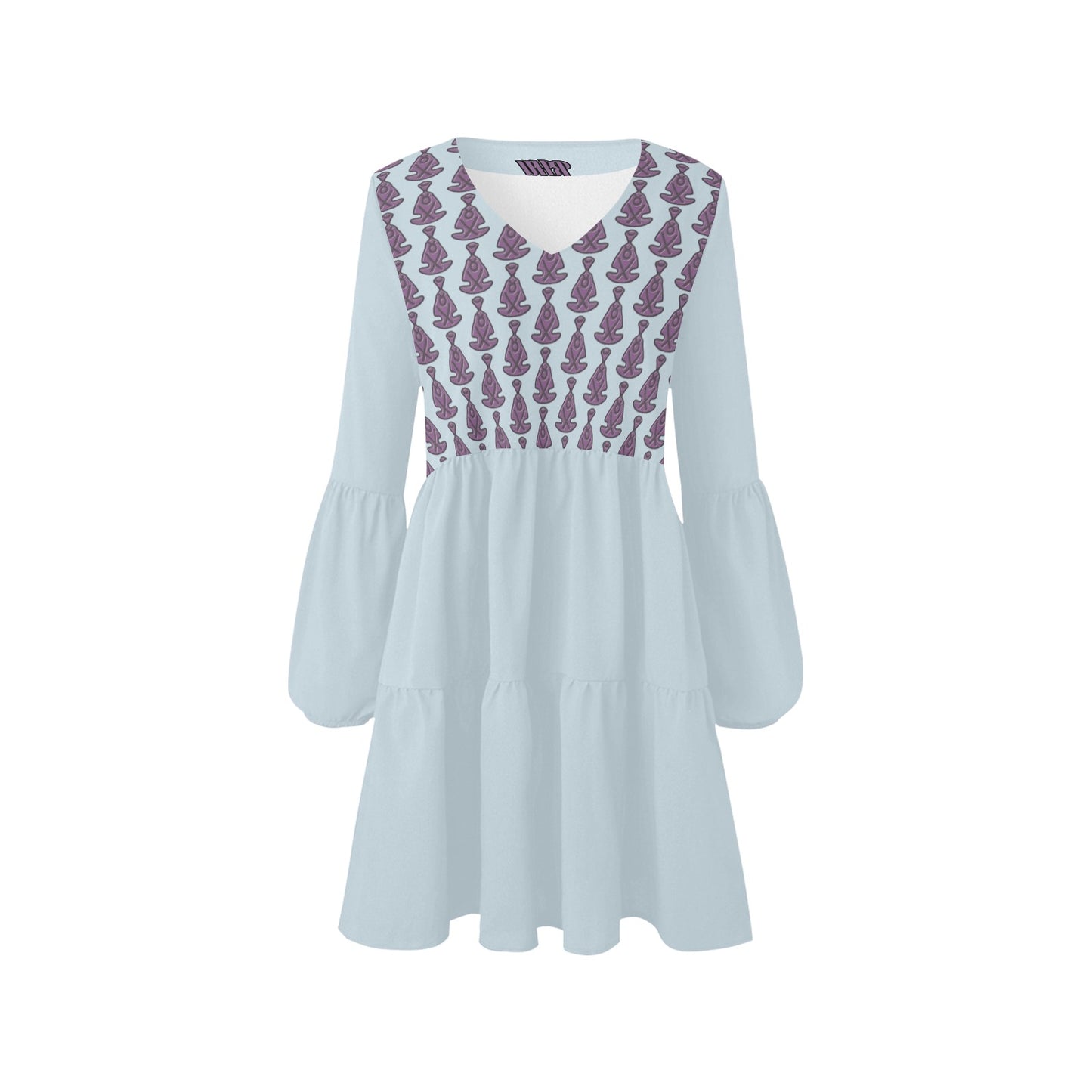 Buddha Pattern Boho Dress Light Blue Eyes