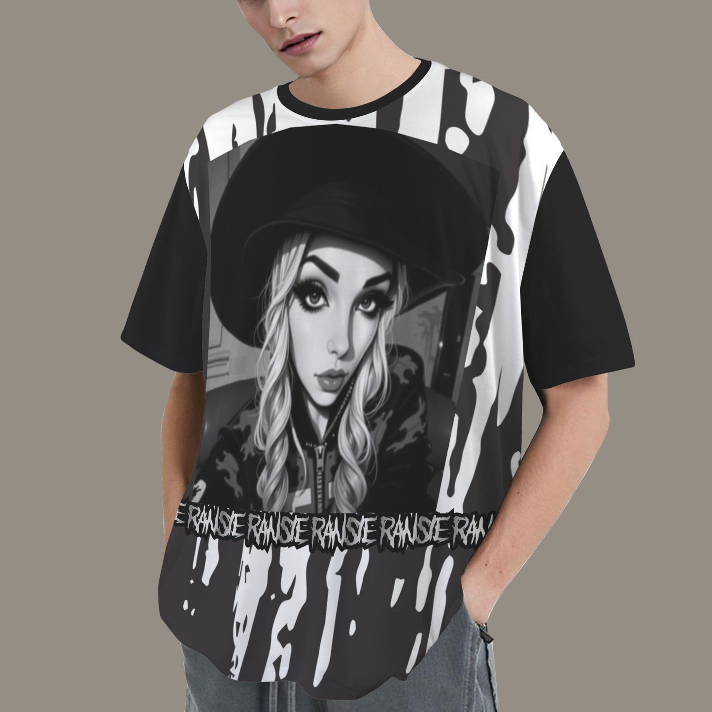 RANSIE CARTOON B/W T-SHIRT