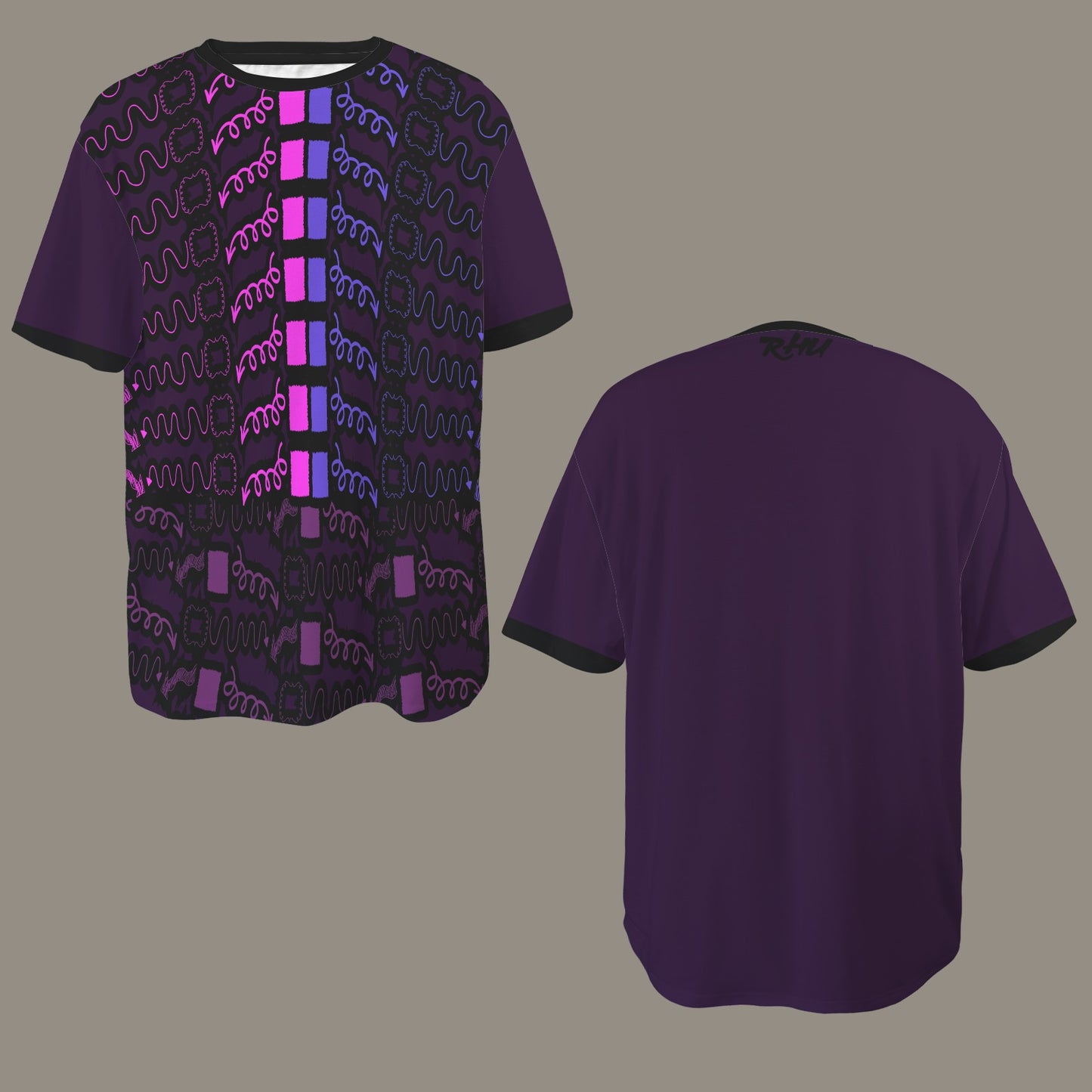 Hidden Name T-shirt Hot Pink Blue Purple