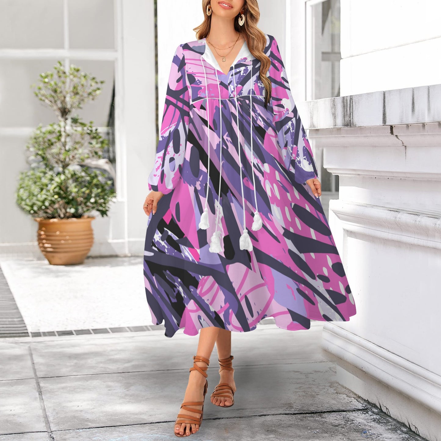 Abstract Long Dress