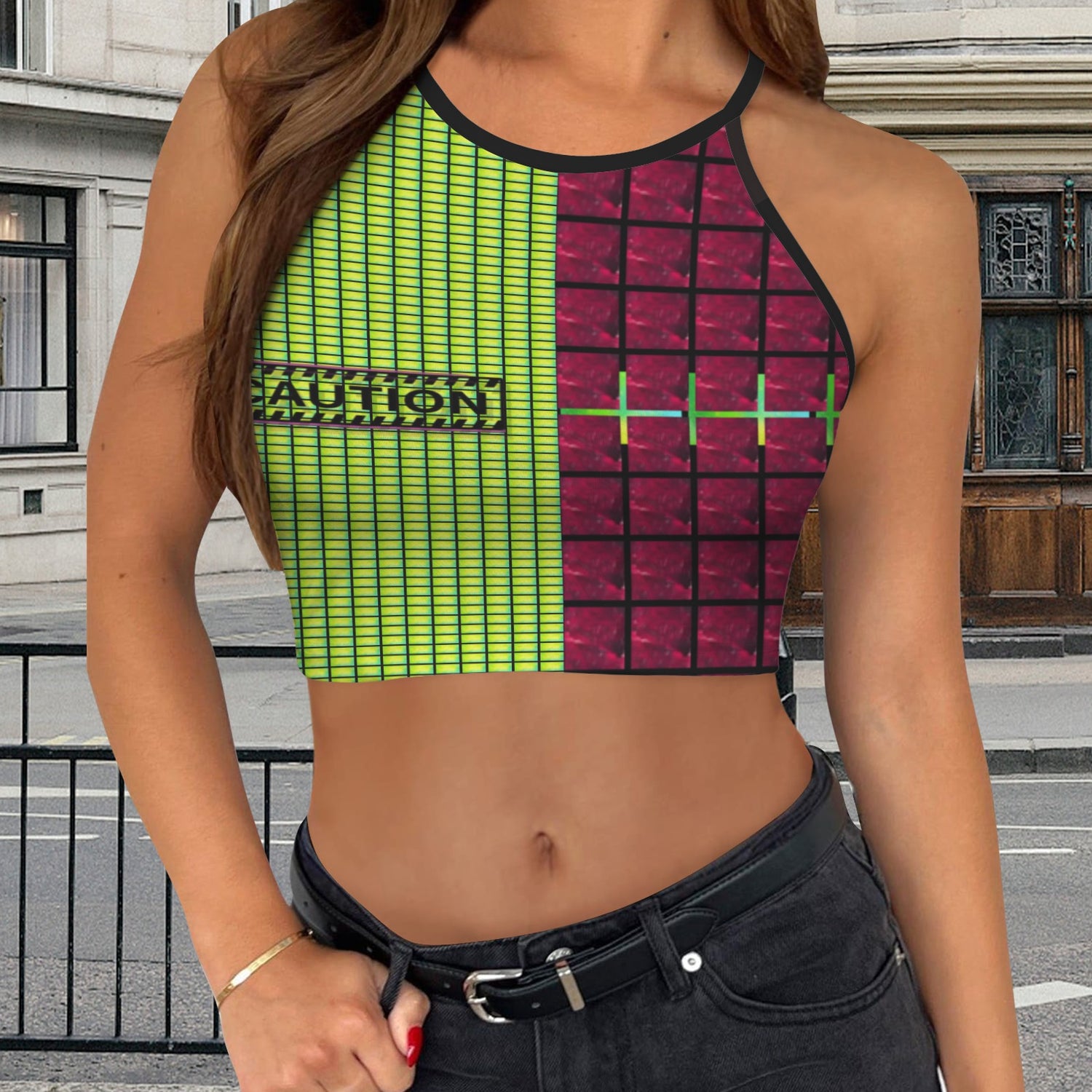 CAUTION Red Green Tank top