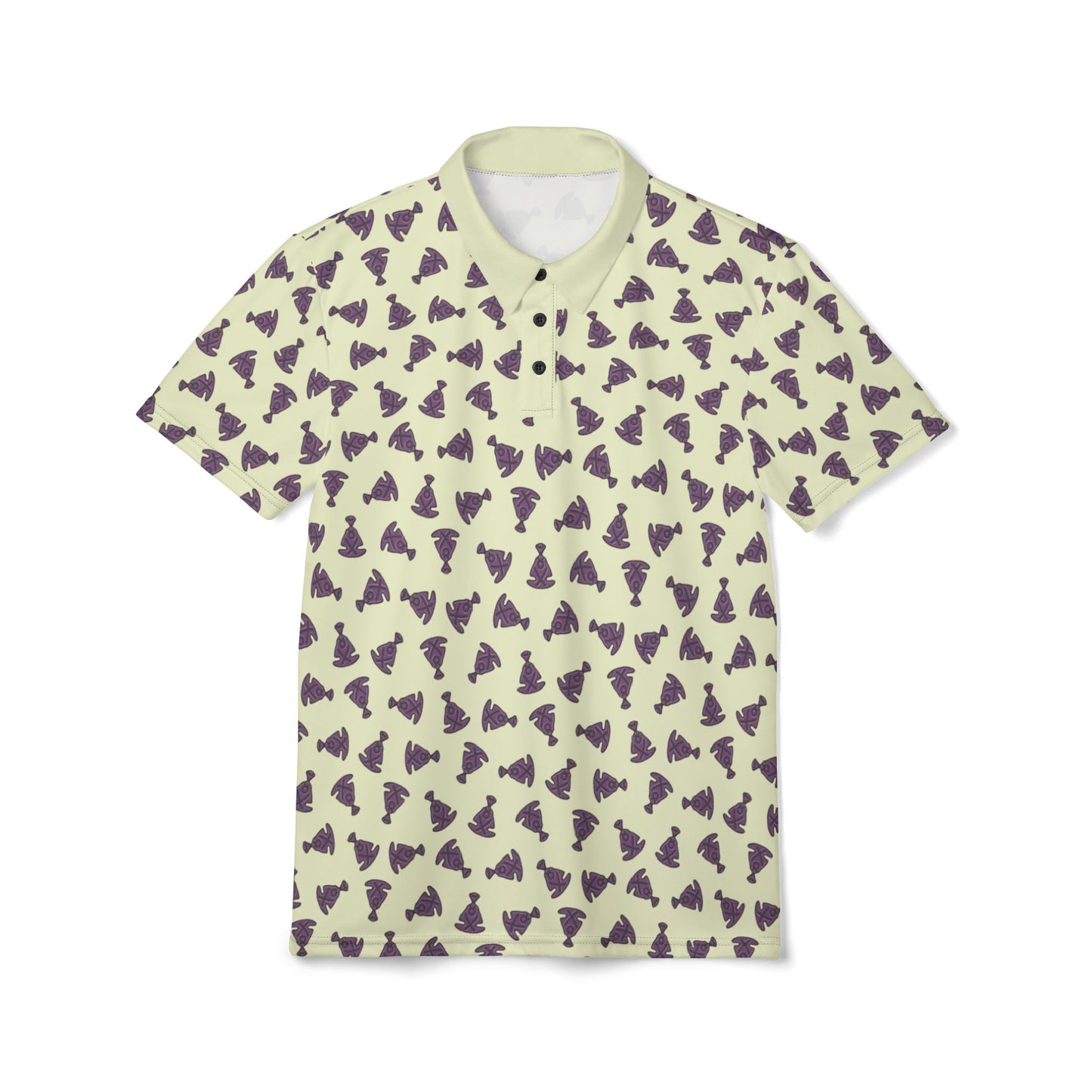 Buddha Tilt Pale Yellow Unisex Polo T-Shirt