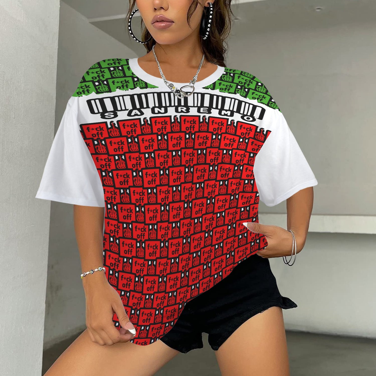 FUCK OFF SANREMO T-SHIRT BARCODE