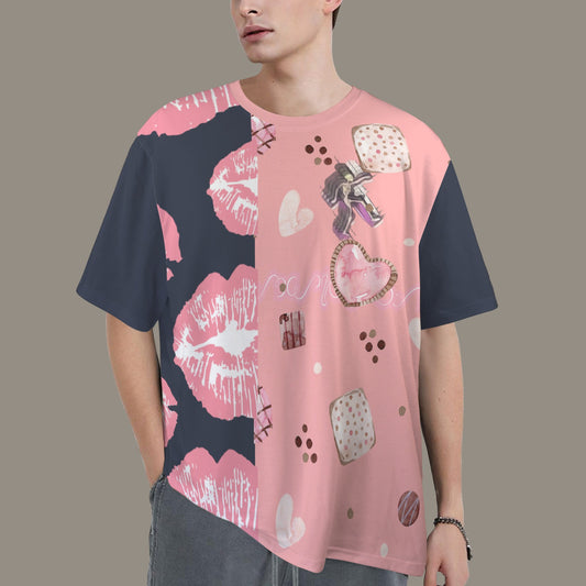 Hidden Name T-shirt Mouth Cookies Pink Dark Grey