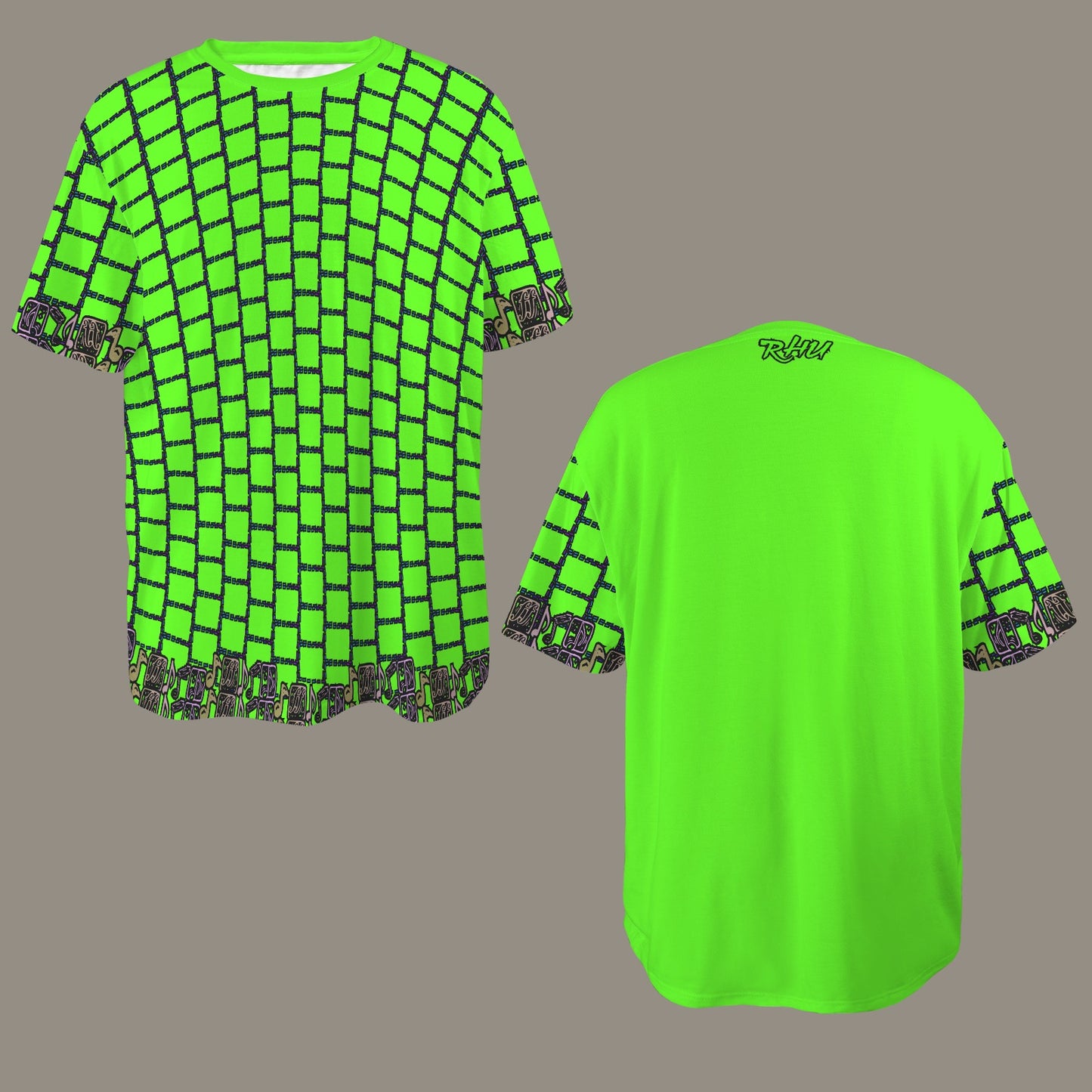 Hidden Name T-shirt Green Notes