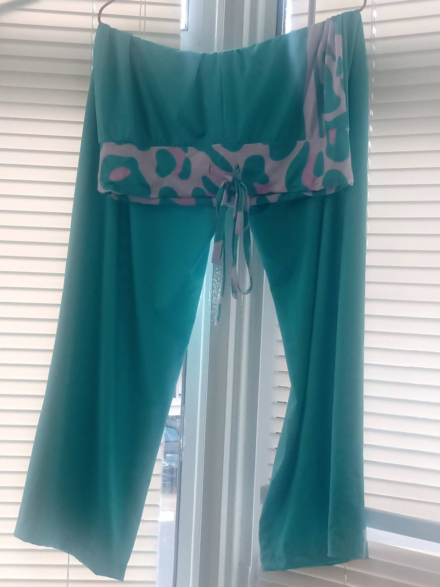 Leopard Lounge Pants Aqua Pink