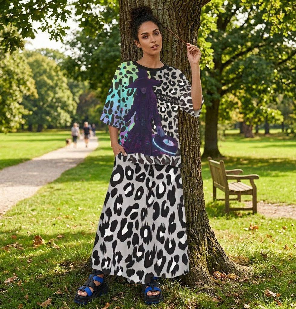 S-WITCH UP Leopard Hem T-Shirt