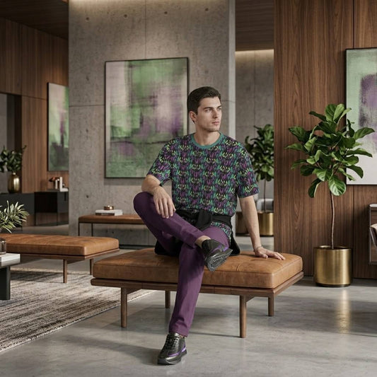 Hidden Name T-shirt Multicolor Green Purple Pattern 2