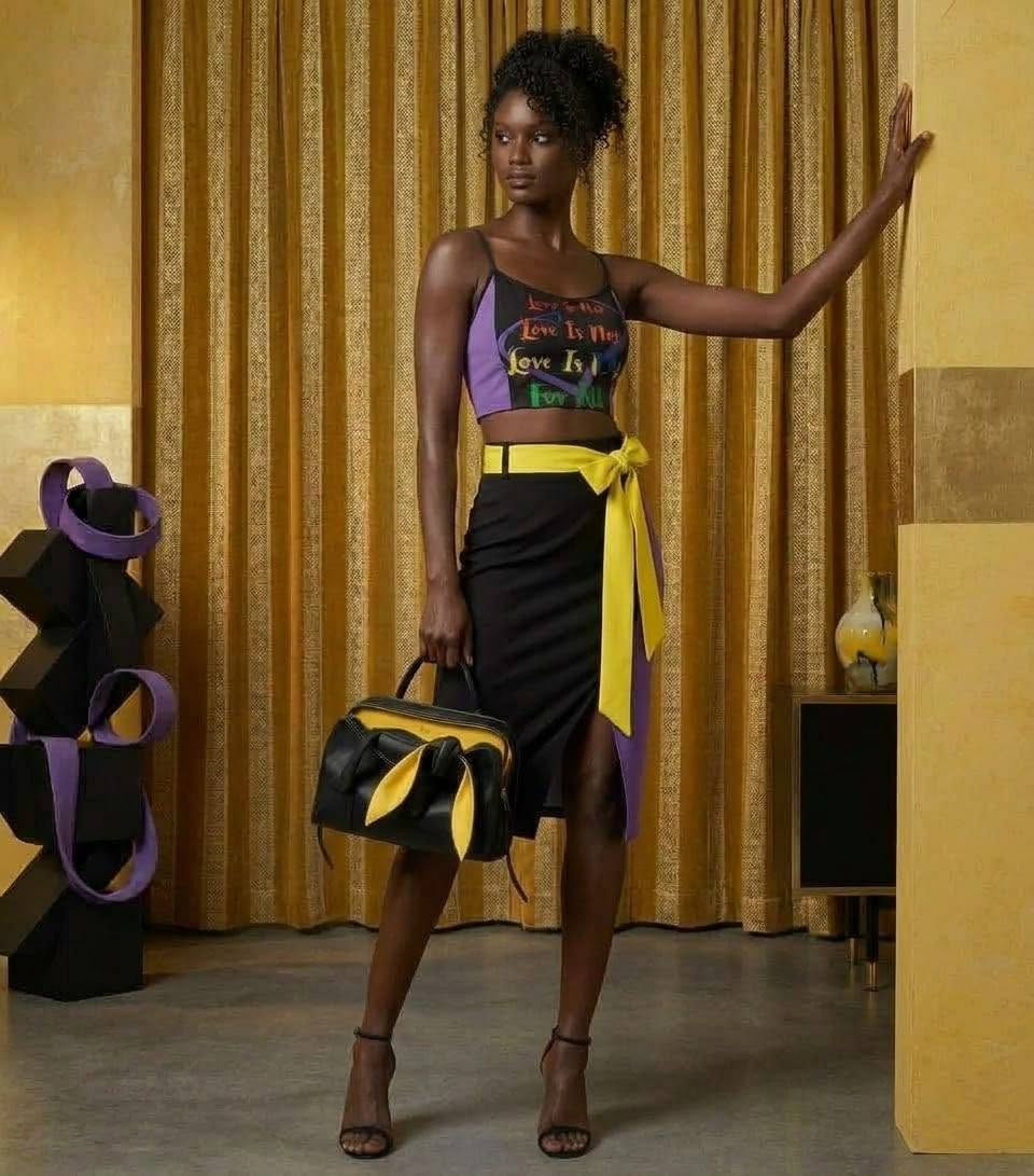 LINFA Crop Cami Top & Tie Split Skirt Set (7 Black and colors variants)