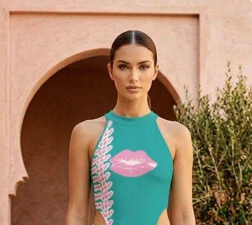 Mouth BodySuit Cherries Aqua