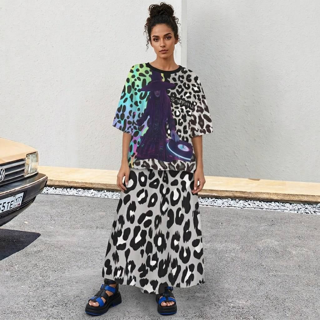 S-WITCH UP Leopard Hem T-Shirt