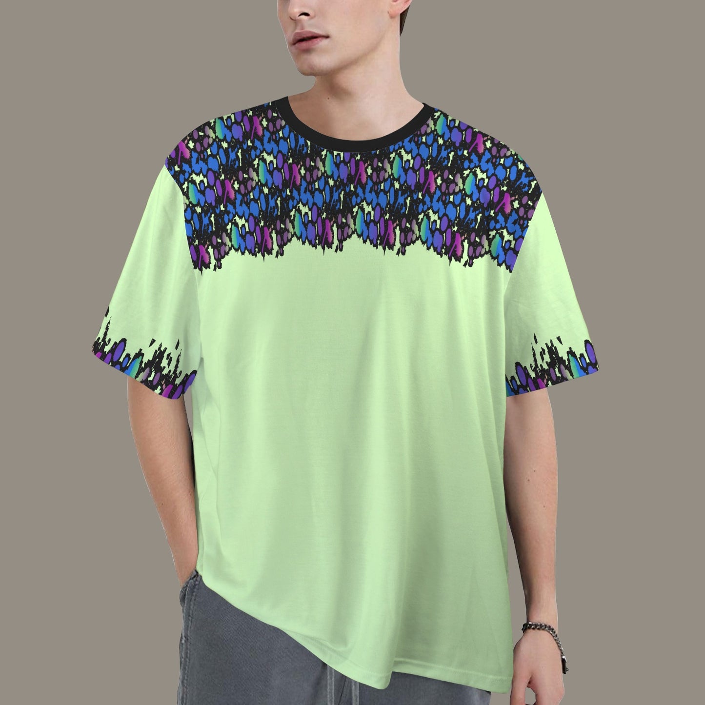 Hidden Name T-shirt Pale Green  Black Ransie