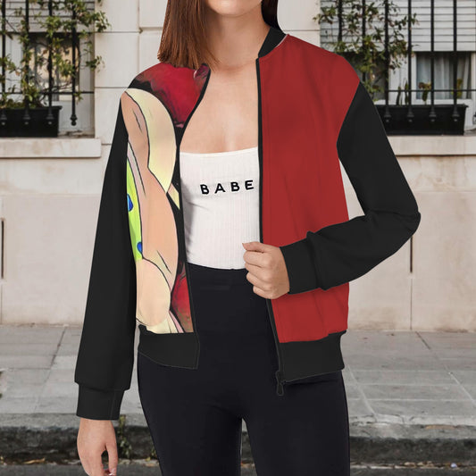 Humans Scare Me Lightweight Jacket Black Red Half Design