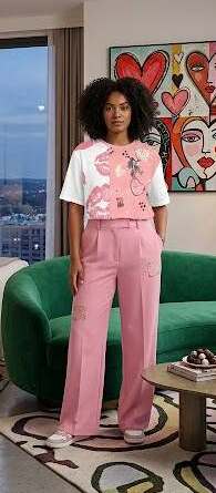 T-shirt Mouth Cookies Pink White