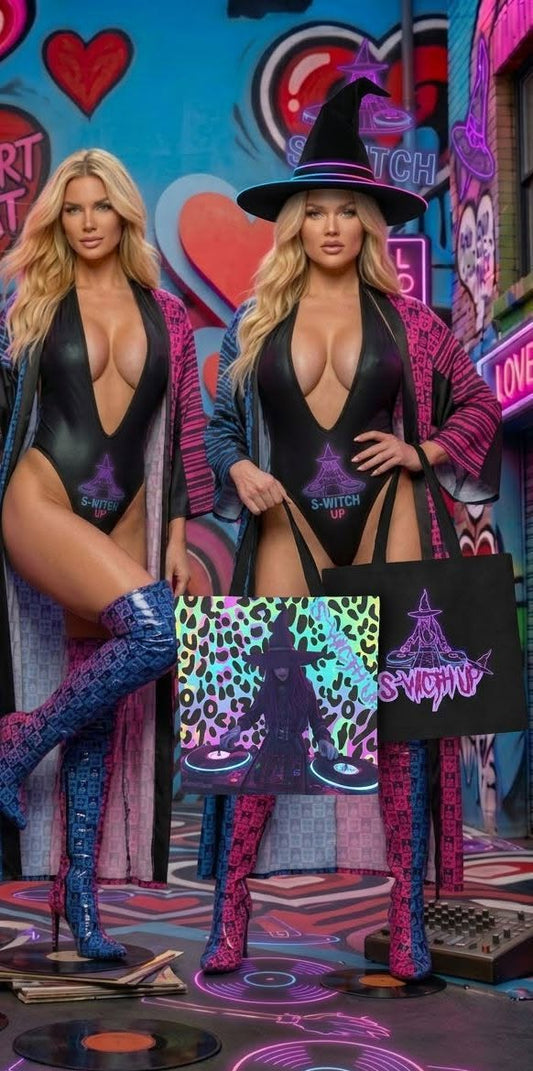 S-WITCH UP Canvas Tote Bag Multi Leopard