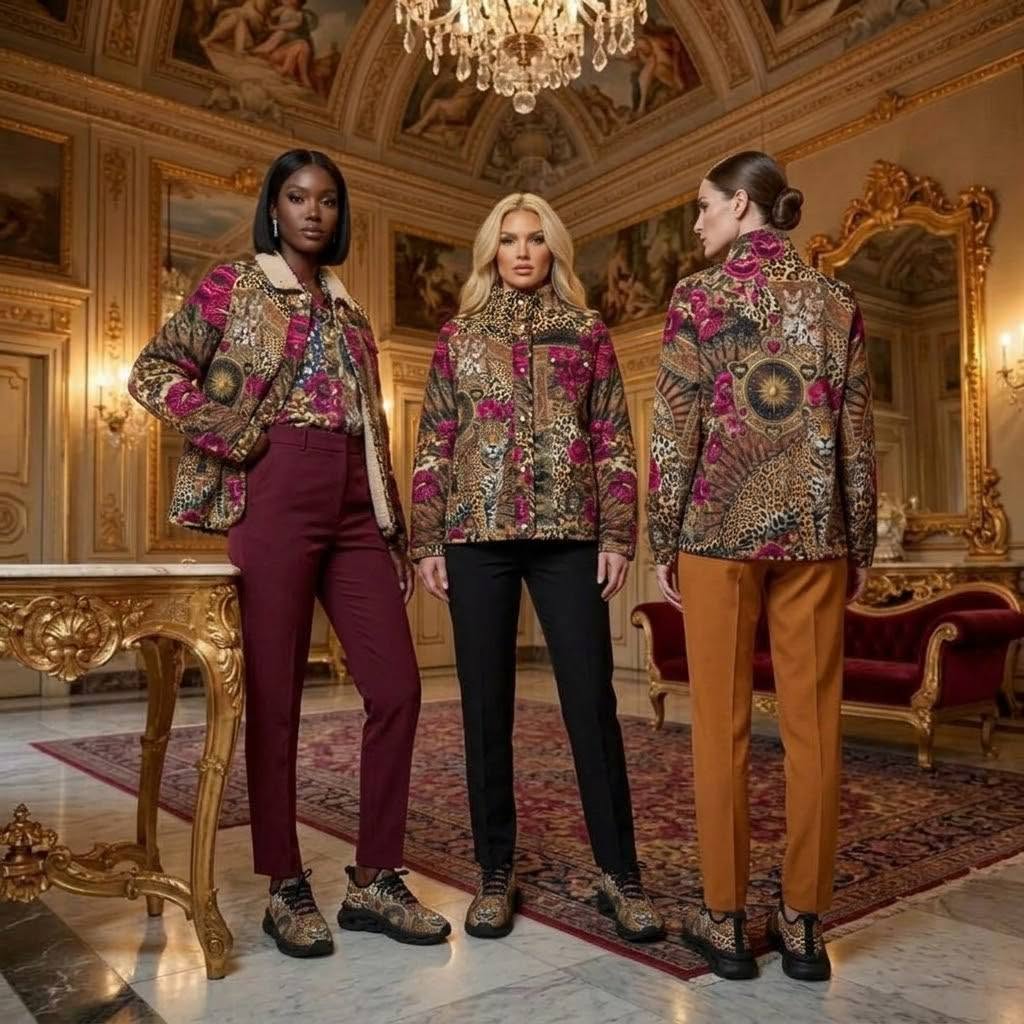 Opulent Print Leopard Fleece-Lined Button-Up Jacket with Chest Pocket
