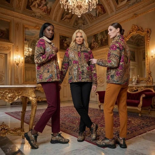 Opulent Print Leopard Fleece-Lined Button-Up Jacket with Chest Pocket