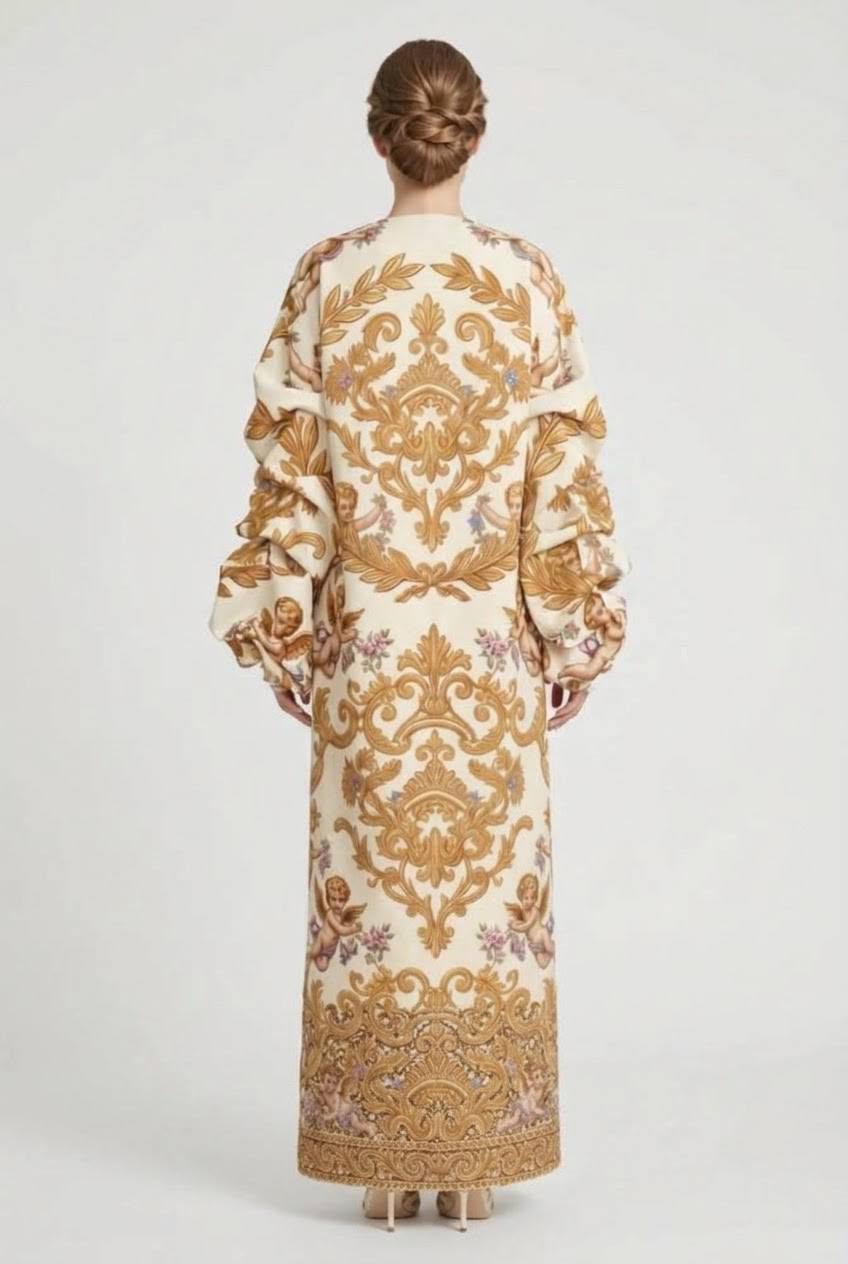 Baroque Putti Long Autumn/Spring Coat