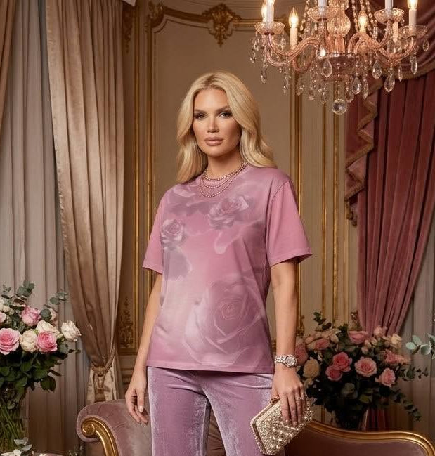 Se Son Rose -Roses T-Shirt Pink