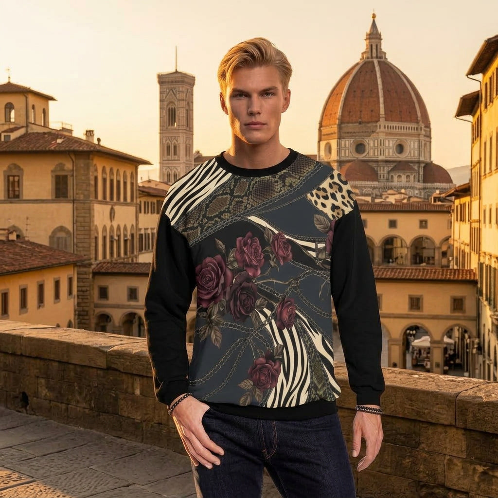 Animal & Roses Mix Male Sweater