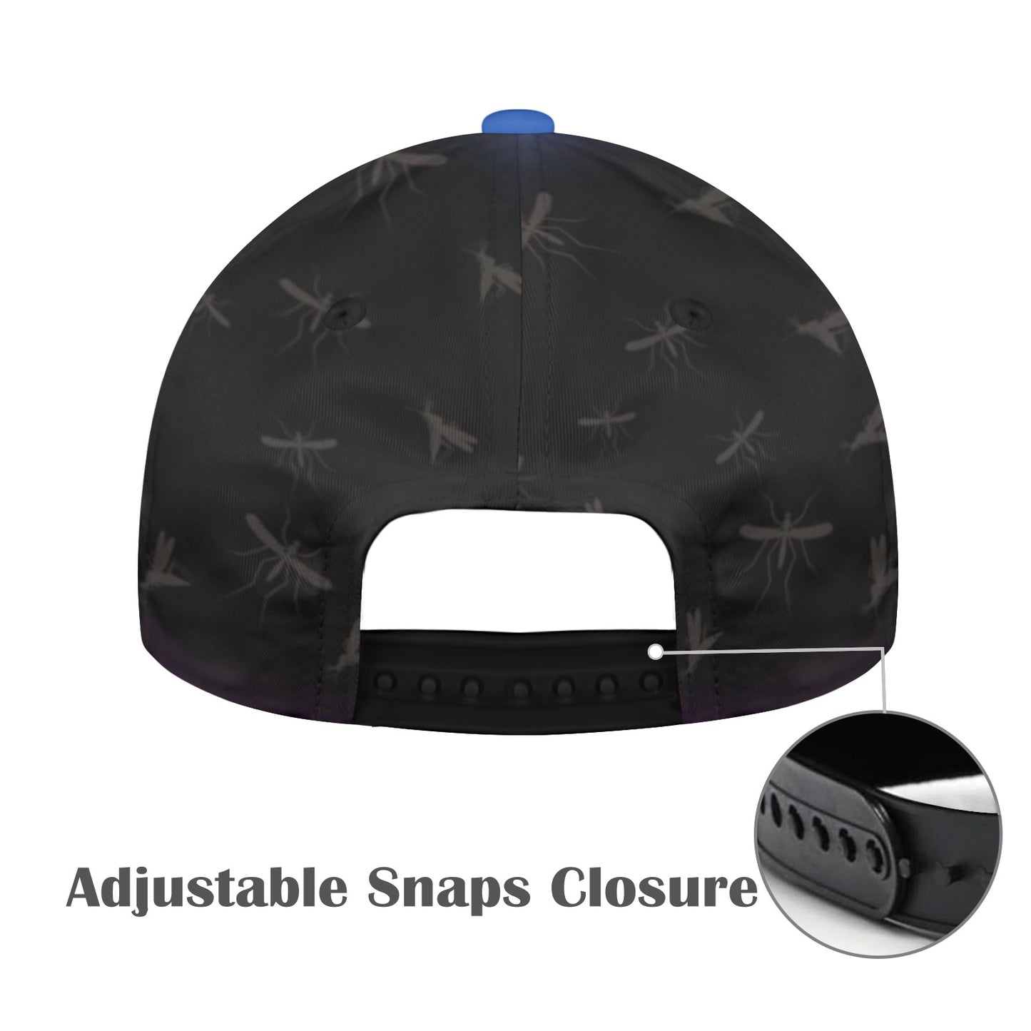 Mosquitoes Black Blue /Blue Button Snapback Hat