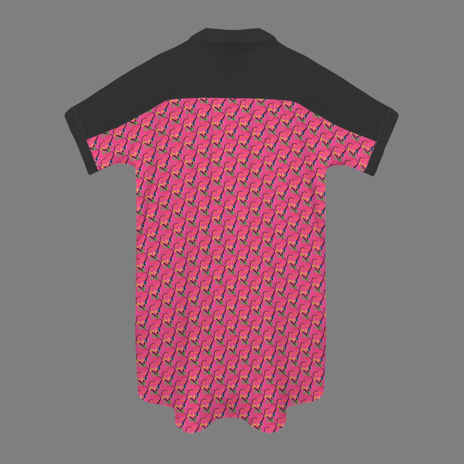 LINFA Little Hearts T Shirt Dress Short Sleeve Rose Pink