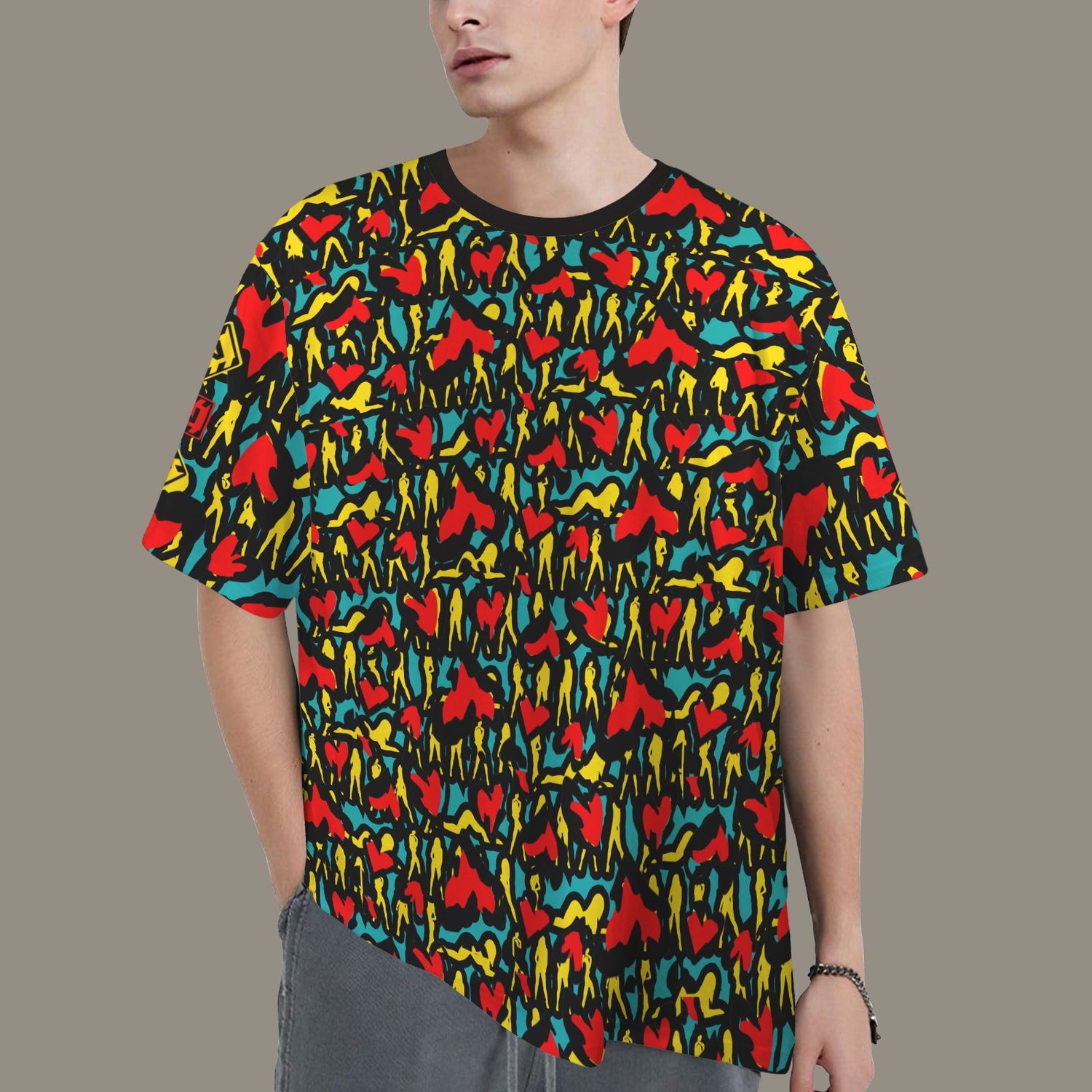 Mosquitoes Hearts Verde Acqua T-shirt - Caution Sleeve