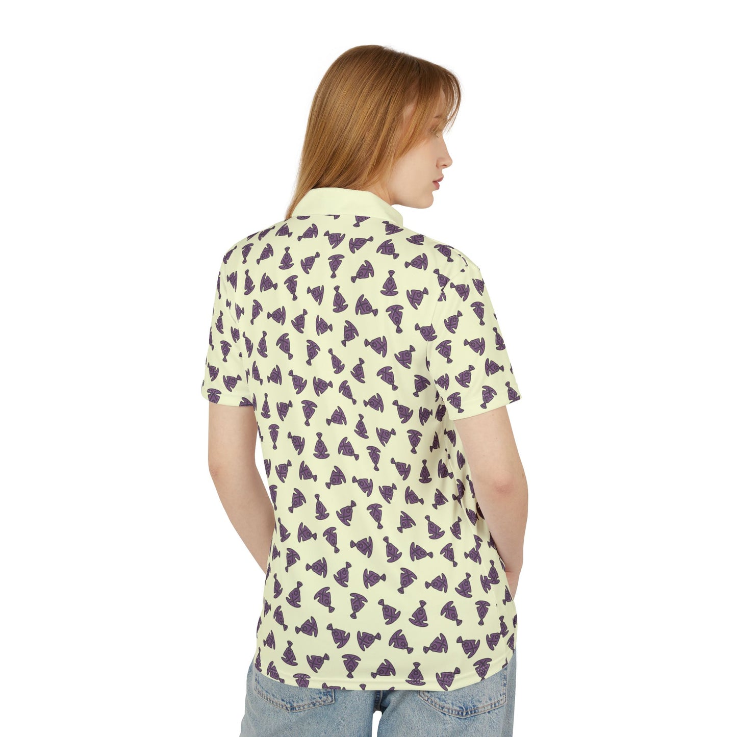 Buddha Tilt Pale Yellow Unisex Polo T-Shirt