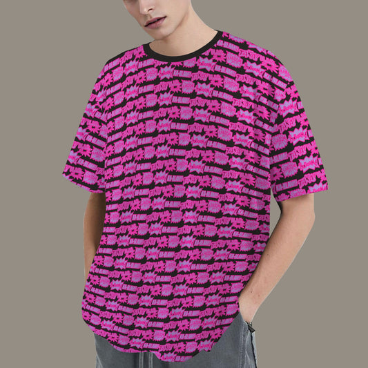 Hidden Name T-shirt Hot Pink Black