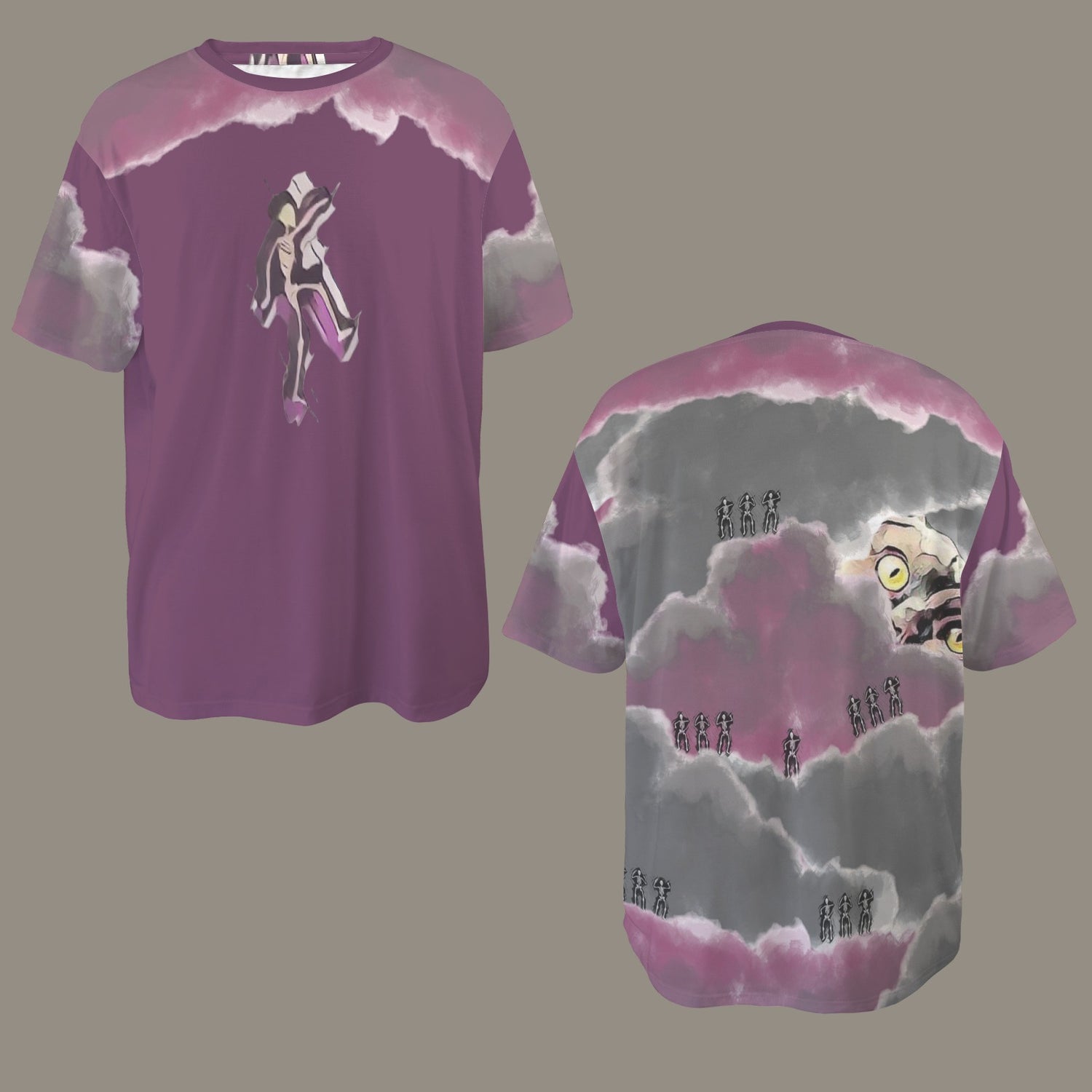 Humans Scare Me Jimmy Cloud T-Shirt Wine Skeleton Front