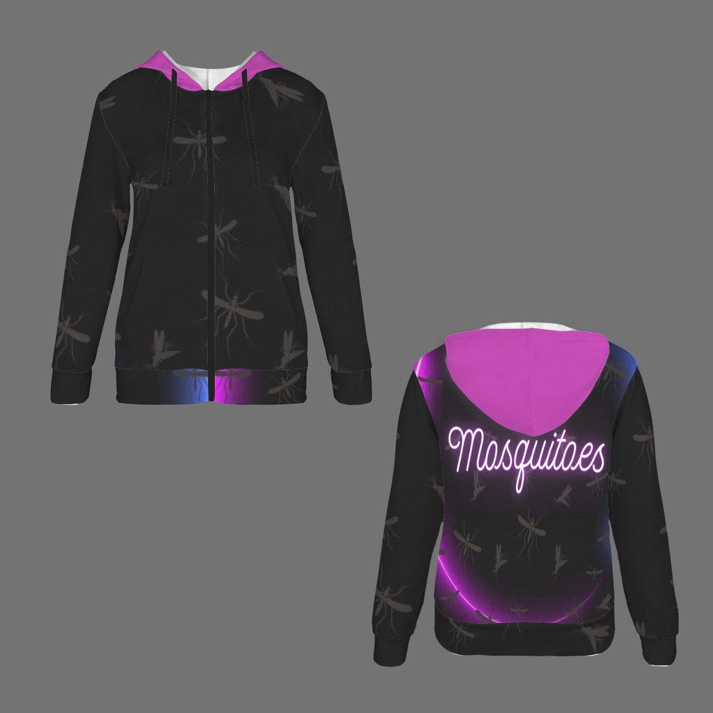 Mosquitoes (3) Purple Hoodie Zip UP