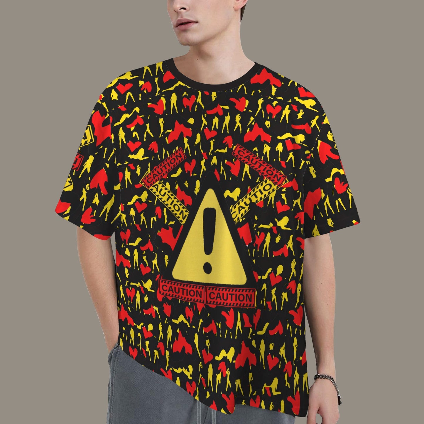 CAUTION Mosquitoes  HEARTS Black T-SHIRT