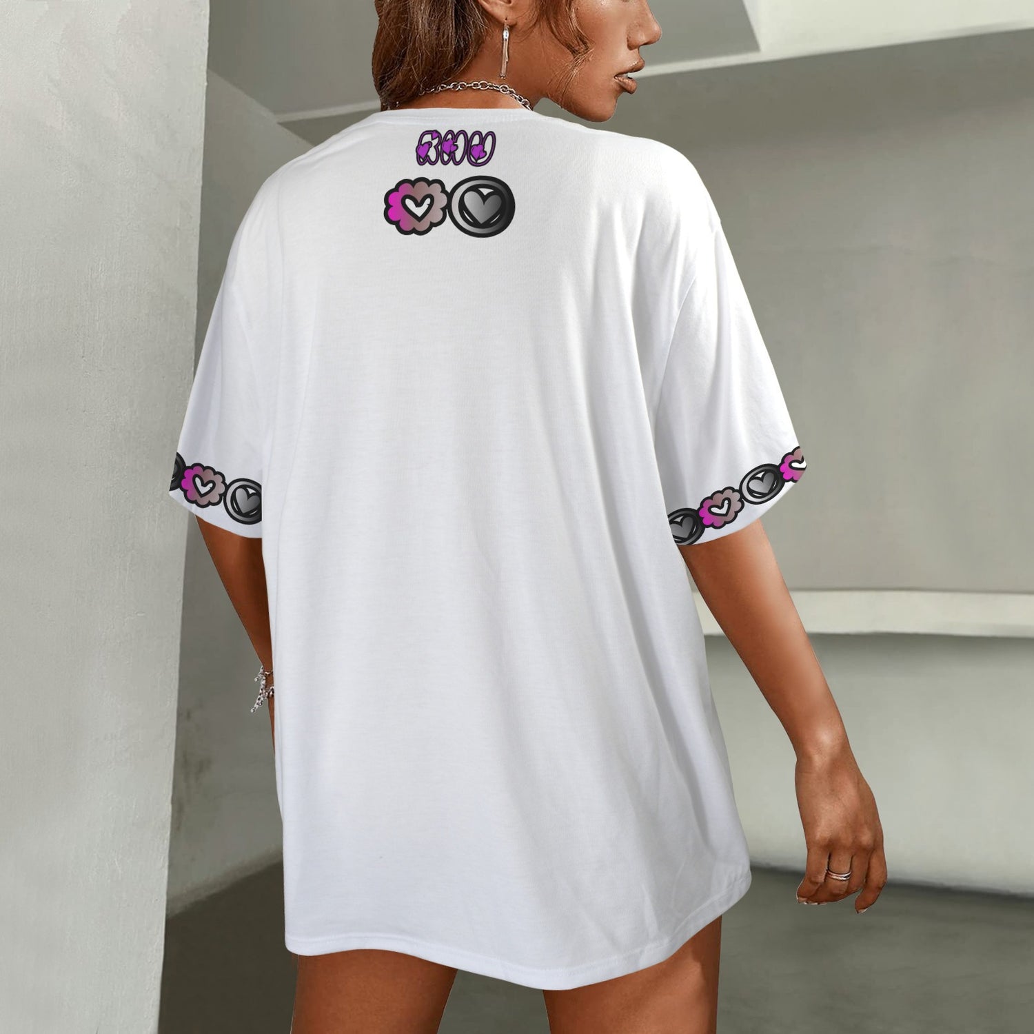 SE SON ROSE T-SHIRT - HEARTS WHITE