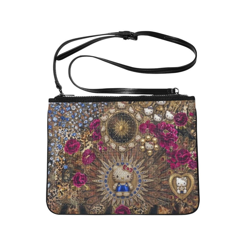 Kitty Leopard Nylon Crossbody Bag