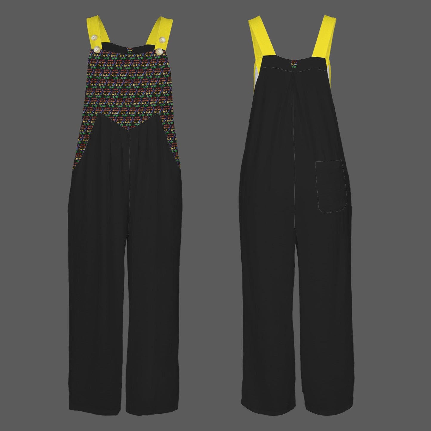 LINFA Little Hearts Jumpsuit Black Yellow Stripes