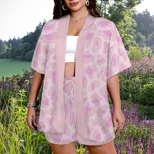 Completo Shorts Open T-Shirt Pale Light Mauve